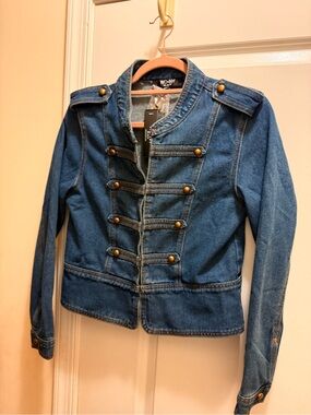 WD.NY Blue Military-Inspired Denim Jacket